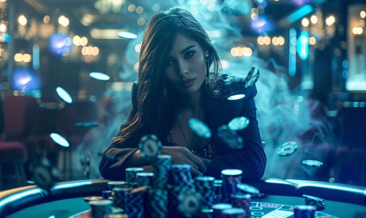 Mesin slot digital dengan berbagai lambang permainan yang menarik perhatian pemain